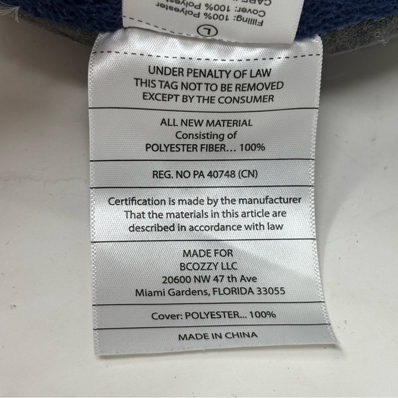 BCOZZY Neck Pillow for Travel Provides Double Support to Head Neck Blue OS - Picture 5 of 7